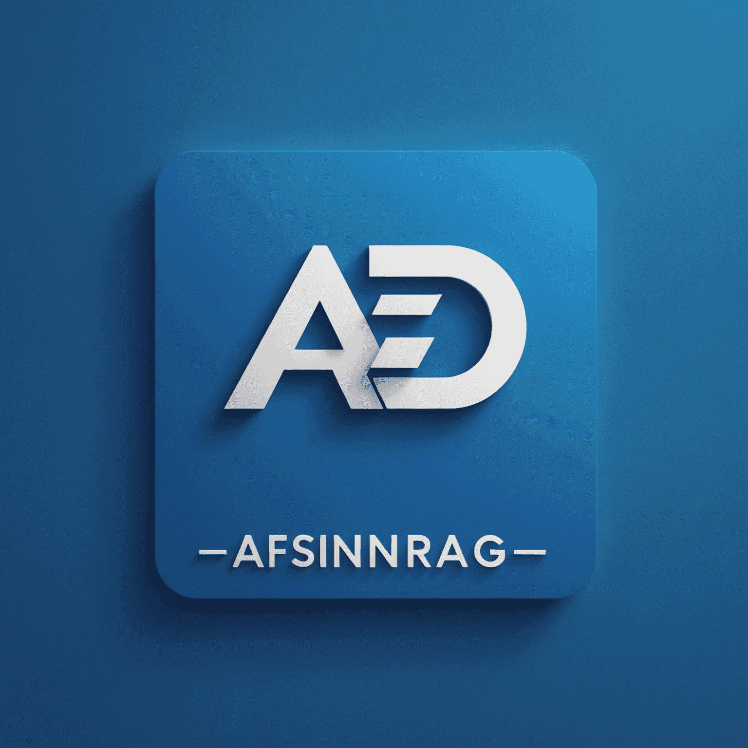 afsinrag_ltd Logo - Ein modernes, stilisiertes Design mit dem Firmennamen in weißer Schrift auf elektrisch blauem Hintergrund, das Professionalität und Innovation im Bereich der Geschäftskarten symbolisiert