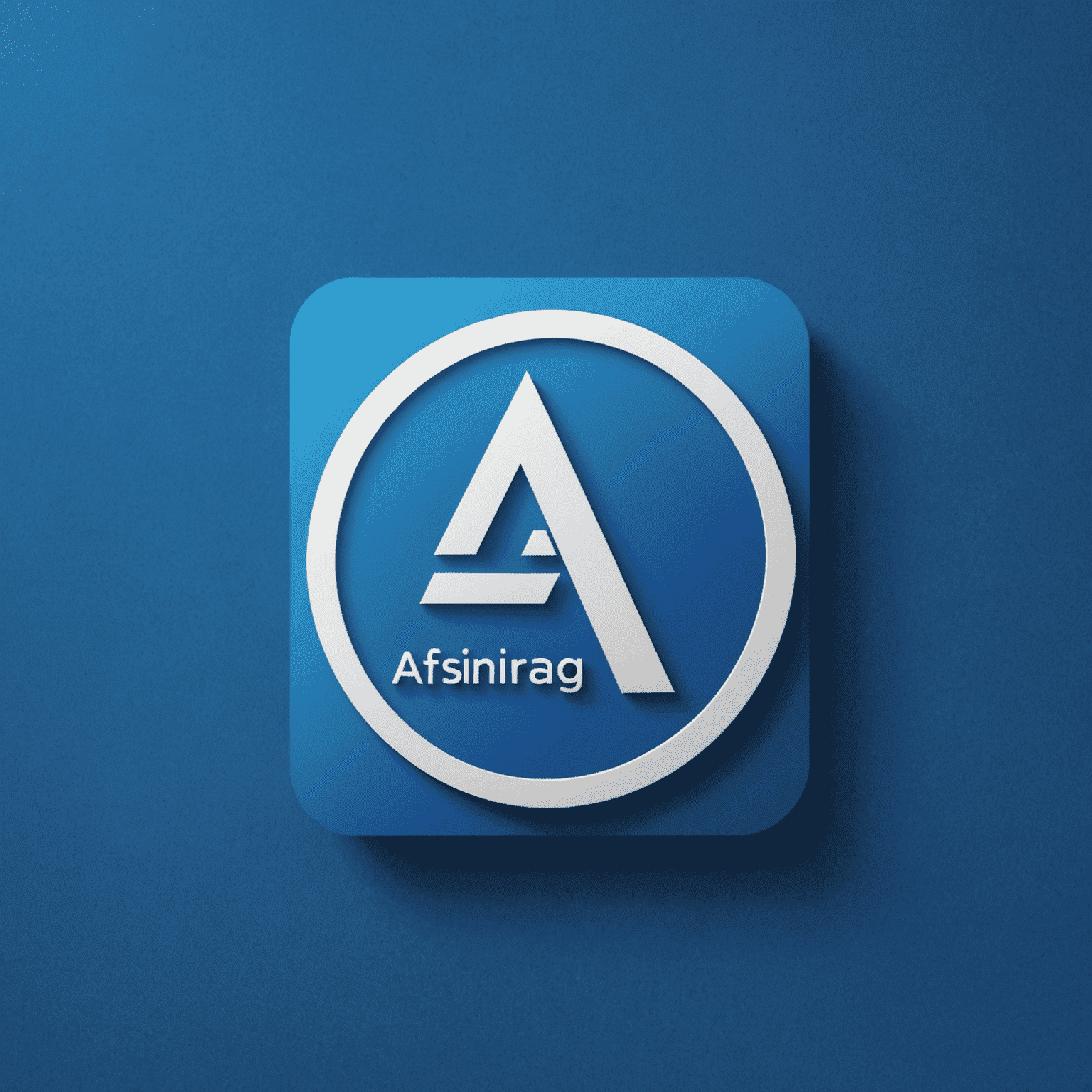 afsinrag_ltd Logo - Ein modernes, stilisiertes Design mit dem Firmennamen in weißer Schrift auf elektrisch blauem Hintergrund, das Professionalität und Innovation im Bereich der Geschäftskarten symbolisiert