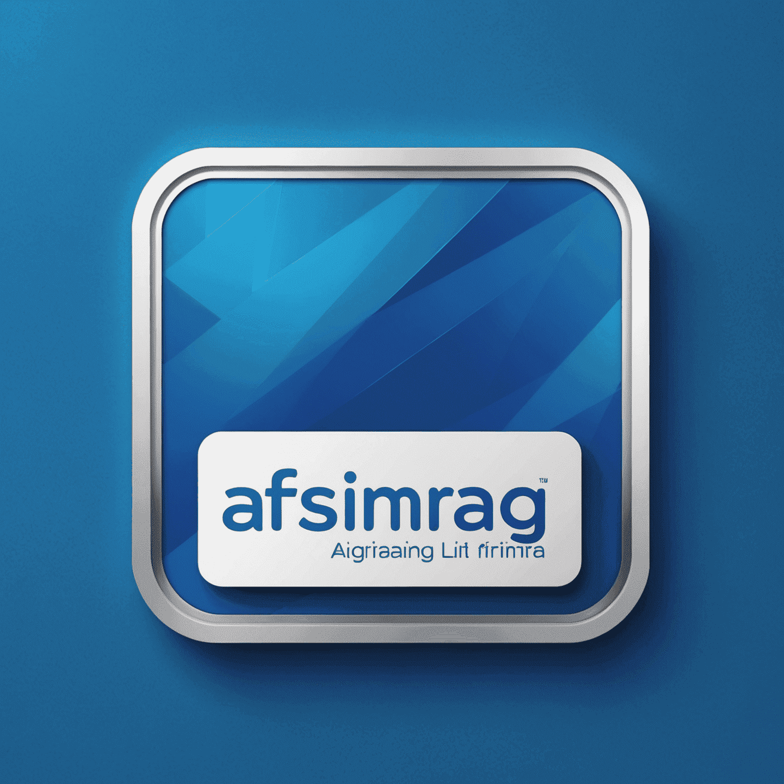 afsinrag_ltd Logo - Ein modernes, stilisiertes Design mit dem Firmennamen in weißer Schrift auf elektrisch blauem Hintergrund, das Professionalität und Innovation im Bereich der Geschäftskarten symbolisiert