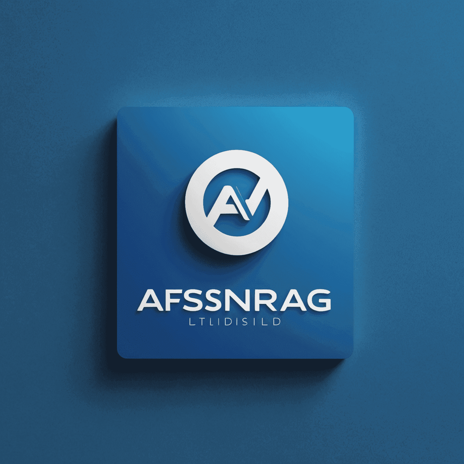afsinrag_ltd Logo - Ein modernes, stilisiertes Design mit dem Firmennamen in weißer Schrift auf elektrisch blauem Hintergrund, das Professionalität und Innovation im Bereich der Geschäftskarten symbolisiert