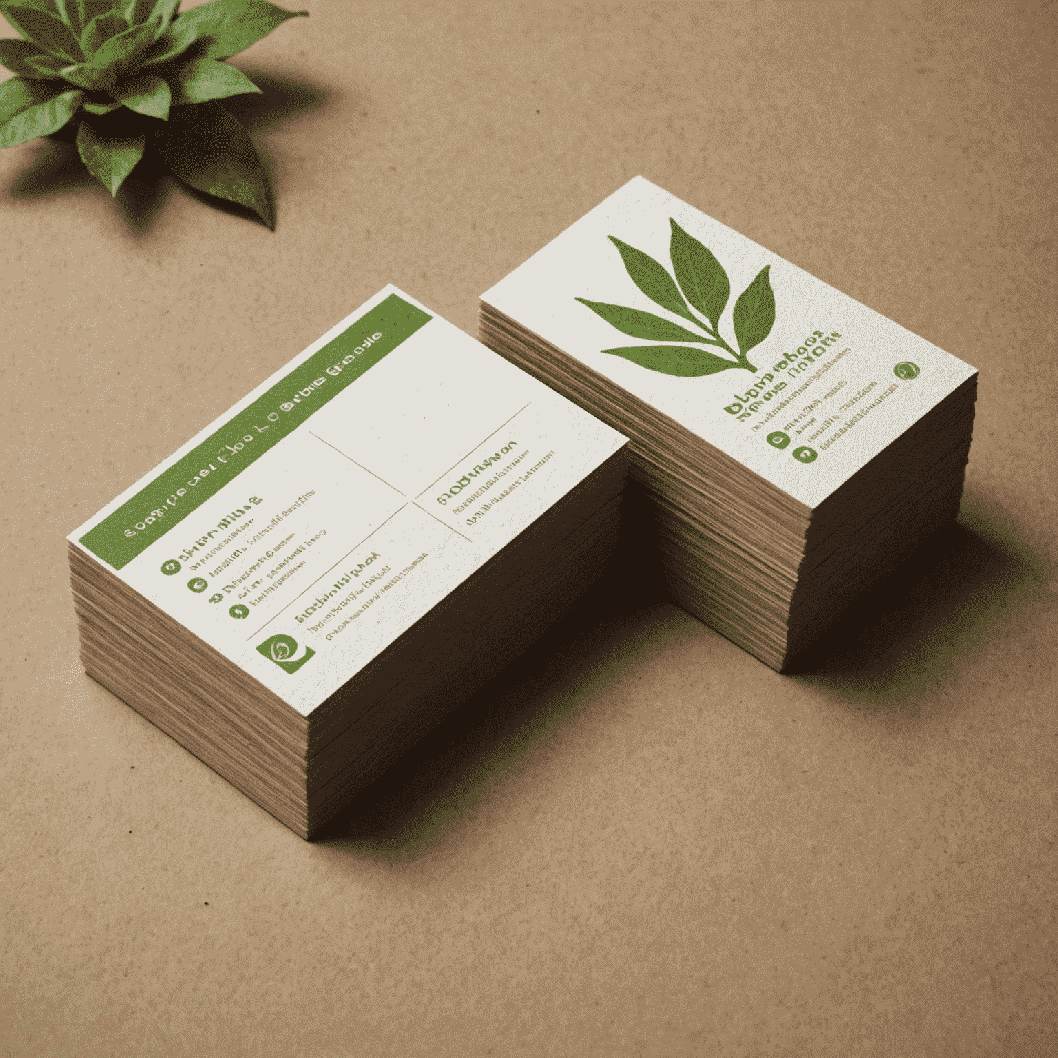 Umweltfreundliche Geschäftskarten aus recyceltem Papier mit eingebetteten Pflanzensamen, ideal für nachhaltige Unternehmen